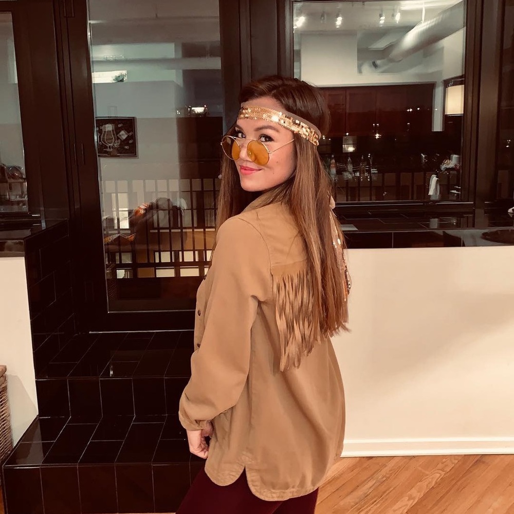 Brown/Camel Shacket with Fringe